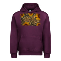 Mauve Wine Camouflage Leopard Sunflower Background Urban Hoodie - Jasminsmagicworld