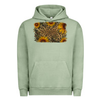 Pigment Oil Green Camouflage Leopard Sunflower Background Urban Hoodie - Jasminsmagicworld