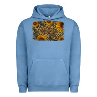 Pigment Pebble Blue Camouflage Leopard Sunflower Background Urban Hoodie - Jasminsmagicworld