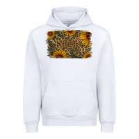 White Camouflage Leopard Sunflower Background Urban Hoodie - Jasminsmagicworld