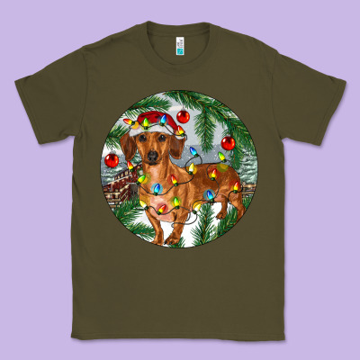 Dachshund Christmas Tree Classic Tee Designed By Ranaportraitstore