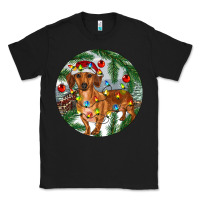 Black Dachshund Christmas Tree Classic Tee - RanaPortraitStore