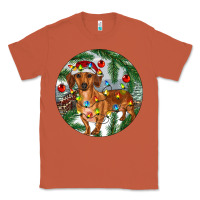 Copper Dachshund Christmas Tree Classic Tee - RanaPortraitStore