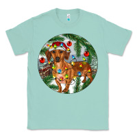 Seafoam Dachshund Christmas Tree Classic Tee - RanaPortraitStore