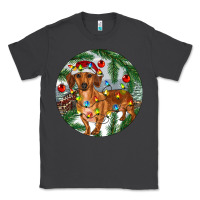 Smoke Dachshund Christmas Tree Classic Tee - RanaPortraitStore
