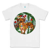 White Dachshund Christmas Tree Classic Tee - RanaPortraitStore