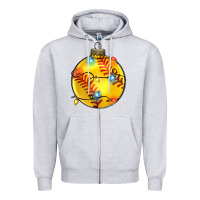 Heather Grey christmas  softball Zipper Hoodie - Zillion Design Studio