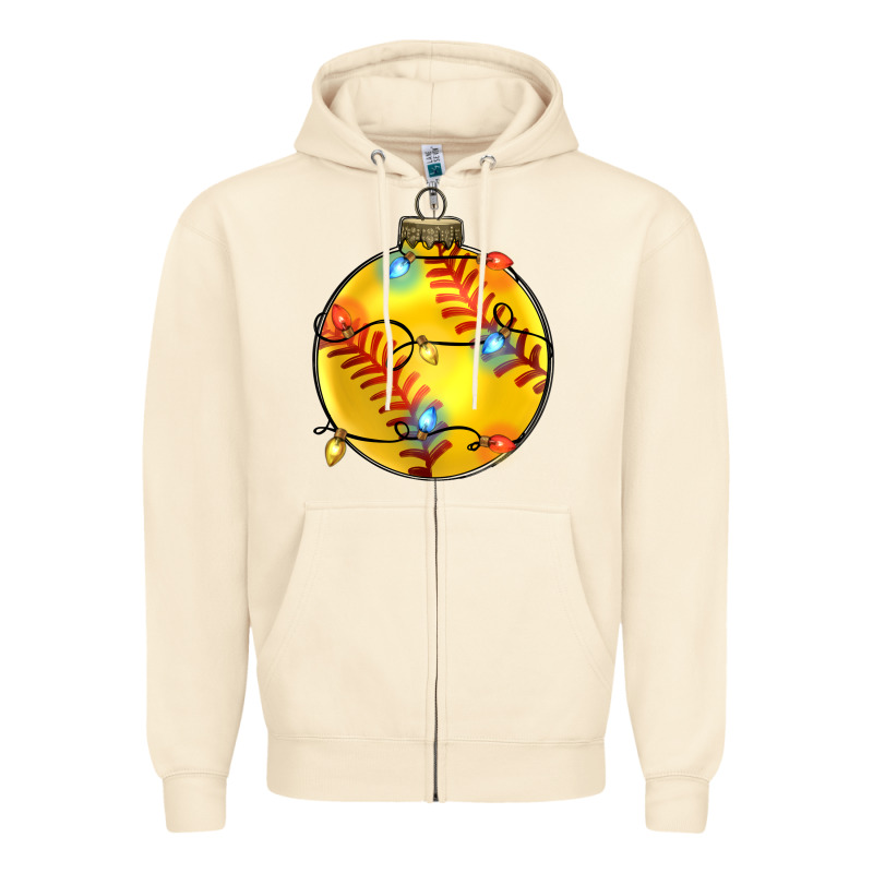 Christmas  Softball Zipper Hoodie by Zillion Design Studio | Teevron