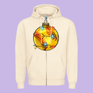 Christmas  Softball Zipper Hoodie Designed By Zillion Design Studio