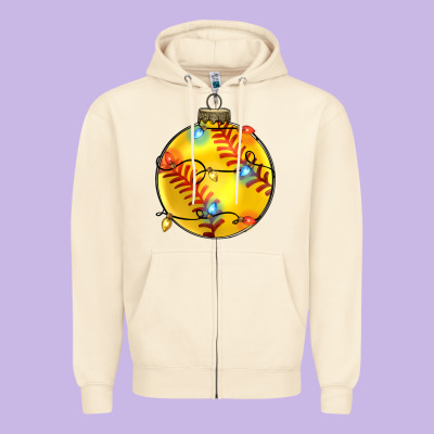 Christmas  Softball Zipper Hoodie Designed By Zillion Design Studio