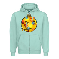 Seafoam christmas  softball Zipper Hoodie - Zillion Design Studio