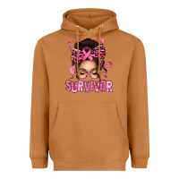 Meerkat breast cancer survivor afro messy bun Heavyweight Hoodie - texasbilliewilder