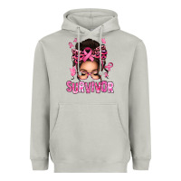 Moon Dust breast cancer survivor afro messy bun Heavyweight Hoodie - texasbilliewilder