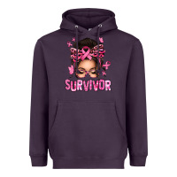 Plum breast cancer survivor afro messy bun Heavyweight Hoodie - texasbilliewilder