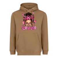 Toasted Coconut breast cancer survivor afro messy bun Heavyweight Hoodie - texasbilliewilder