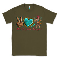 Army Green peace love cowgirl Classic Tee - texasbilliewilder