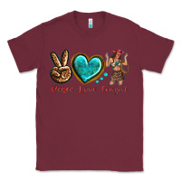 Burgundy peace love cowgirl Classic Tee - texasbilliewilder