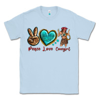 Dusty Blue peace love cowgirl Classic Tee - texasbilliewilder