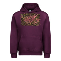 Mauve Wine Camouflage Pink Leopard Background Urban Hoodie - Jasminsmagicworld