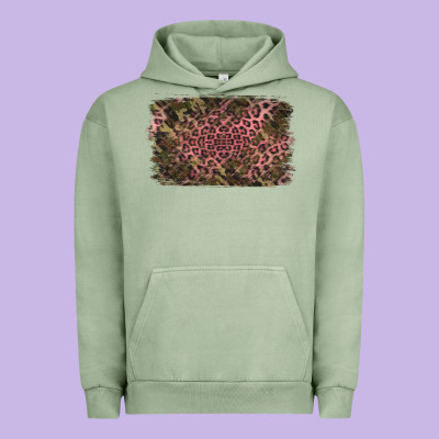 Camouflage Pink Leopard Background Urban Hoodie Designed By Jasminsmagicworld