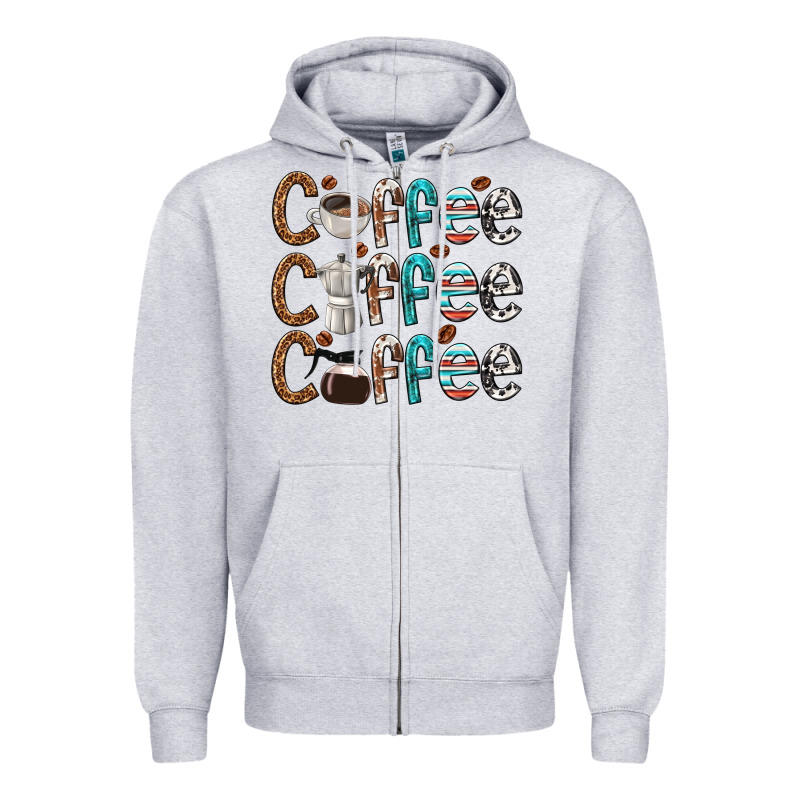 Coffee Coffee Coffee Zipper Hoodie by texasbilliewilder | Teevron