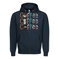 Navy coffee coffee coffee Zipper Hoodie - texasbilliewilder