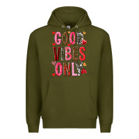 Army Green good vibes only Premium Hoodie - NancyCooperArtShop
