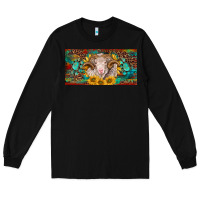 Black merino ram license plate Long Sleeve Tee - BarkalooDesign