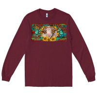Burgundy merino ram license plate Long Sleeve Tee - BarkalooDesign