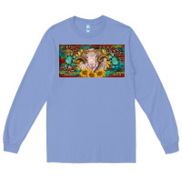 Colony Blue merino ram license plate Long Sleeve Tee - BarkalooDesign