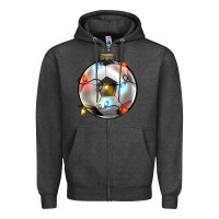 Charcoal Heather christmas  soccer Zipper Hoodie - Zillion Design Studio