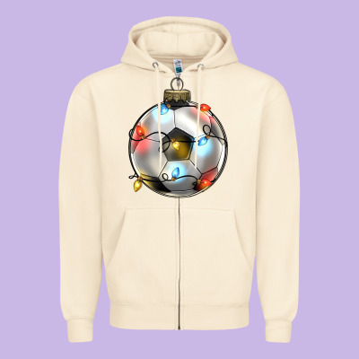 Christmas  Soccer Zipper Hoodie Designed By Zillion Design Studio