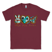 Burgundy peace love freebird Classic Tee - texasbilliewilder