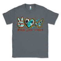 Charcoal Heather peace love freebird Classic Tee - texasbilliewilder
