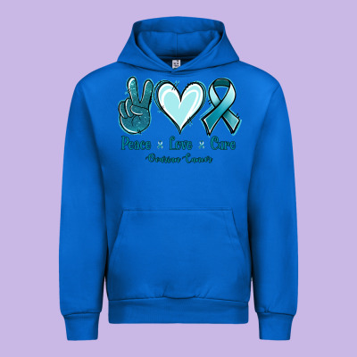 Peace Love Cure Ovarian Cancer Urban Hoodie Designed By Jasminsmagicworld