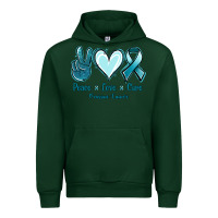 Forest Green Peace Love Cure Ovarian Cancer Urban Hoodie - Jasminsmagicworld