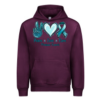 Mauve Wine Peace Love Cure Ovarian Cancer Urban Hoodie - Jasminsmagicworld
