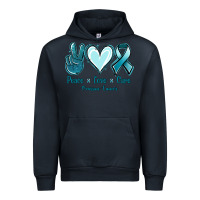 Navy Peace Love Cure Ovarian Cancer Urban Hoodie - Jasminsmagicworld