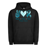 Pigment Black Peace Love Cure Ovarian Cancer Urban Hoodie - Jasminsmagicworld