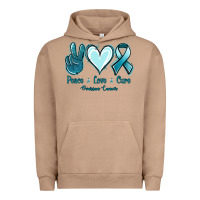 Pigment Burro Peace Love Cure Ovarian Cancer Urban Hoodie - Jasminsmagicworld