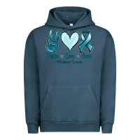 Pigment Midnight Navy Peace Love Cure Ovarian Cancer Urban Hoodie - Jasminsmagicworld