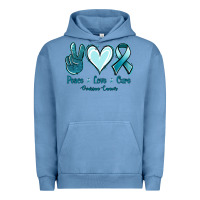 Pigment Pebble Blue Peace Love Cure Ovarian Cancer Urban Hoodie - Jasminsmagicworld