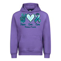 Tulip Peace Love Cure Ovarian Cancer Urban Hoodie - Jasminsmagicworld