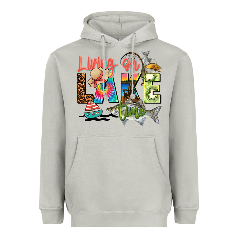 Living On Lake Time Heavyweight Hoodie by Zillion Design Studio | Teevron