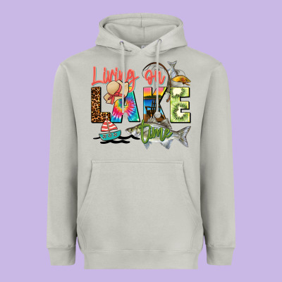 Living On Lake Time Heavyweight Hoodie Designed By Zillion Design Studio