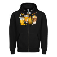 Black coffee cups bumble bee Zipper Hoodie - texasbilliewilder