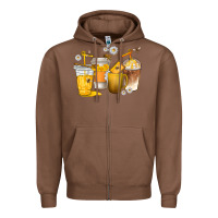 Chestnut coffee cups bumble bee Zipper Hoodie - texasbilliewilder