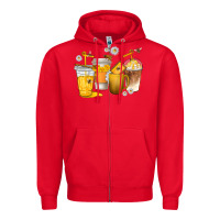 Red coffee cups bumble bee Zipper Hoodie - texasbilliewilder