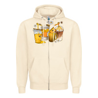 Sandshell coffee cups bumble bee Zipper Hoodie - texasbilliewilder