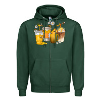 Sports Green coffee cups bumble bee Zipper Hoodie - texasbilliewilder